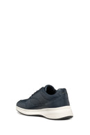 Geox Men's Navy Blue Spherica Ecub-3 Lace-Up Leather Sneaker | Derimod Geox Men's Navy Blue Spherica Ecub-3 Lace-Up Leather Sneaker | Derimod