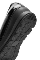 Kadın Siyah Dolgu Topuklu Rugan Deri Comfort Loafer | Derimod Kadın Siyah Dolgu Topuklu Rugan Deri Comfort Loafer | Derimod