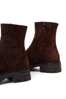 Woman Brown Thick-Soled Zip Closure Suede Casual Boots | Derimod Woman Brown Thick-Soled Zip Closure Suede Casual Boots | Derimod