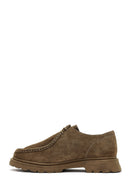 Woman Mink Lace-Up Suede Masculine Shoes | Derimod Woman Mink Lace-Up Suede Masculine Shoes | Derimod