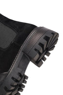 Woman Black Thick-Soled Suede Chelsea Boots | Derimod Woman Black Thick-Soled Suede Chelsea Boots | Derimod