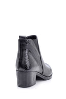 Women's Crocodile Detailed Heeled Leather Boots | Derimod Women's Crocodile Detailed Heeled Leather Boots | Derimod