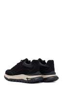 Erkek Siyah Bağcıklı Kalın Tabanlı Nubuk Deri Casual Sneaker | Derimod Erkek Siyah Bağcıklı Kalın Tabanlı Nubuk Deri Casual Sneaker | Derimod