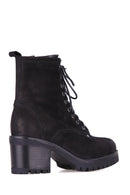 Lace-Up Women's Suede Boots | Derimod Lace-Up Women's Suede Boots | Derimod