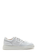 Men's White Lace-up Leather Sneaker | Derimod Men's White Lace-up Leather Sneaker | Derimod