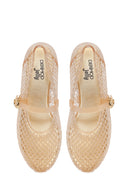 Women's Jelly Ballet Flats with Gold Buckle | Derimod Women's Jelly Ballet Flats with Gold Buckle | Derimod