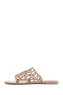 Women's Beige Patterned Jelly Slippers | Derimod Women's Beige Patterned Jelly Slippers | Derimod
