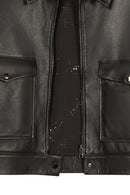 Raquel Kadın Siyah Gömlek Yaka Kısa Deri Ceket | Derimod Raquel Kadın Siyah Gömlek Yaka Kısa Deri Ceket | Derimod