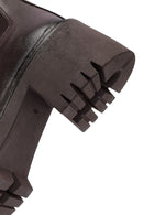 Woman Brown Chunky-heeled Leather Chelsea Boots | Derimod Woman Brown Chunky-heeled Leather Chelsea Boots | Derimod