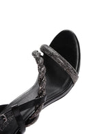 Kadın Siyah Taşlı İnce Topuklu Sandalet | Derimod