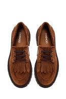 Woman Brown Lace-Up Thick-Soled Suede Casual Shoes | Derimod Woman Brown Lace-Up Thick-Soled Suede Casual Shoes | Derimod