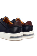 Erkek Lacivert Bağcıklı Deri Sneaker | Derimod Erkek Lacivert Bağcıklı Deri Sneaker | Derimod