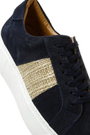 Erkek Lacivert Süet Deri Kalın Tabanlı Sneaker | Derimod Erkek Lacivert Süet Deri Kalın Tabanlı Sneaker | Derimod