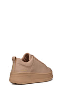 Geox Women's Cream Spherica Ecub-2 Lace-Up Leather Sneaker | Derimod Geox Women's Cream Spherica Ecub-2 Lace-Up Leather Sneaker | Derimod