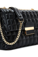 Women's Black Chain Strap Quilted Crossbody Bag | Derimod Women's Black Chain Strap Quilted Crossbody Bag | Derimod