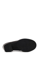 Woman Black Thick-Heeled Leather Loafer | Derimod Woman Black Thick-Heeled Leather Loafer | Derimod