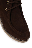 Woman Brown Lace-Up Wedge-Heel Suede Boots | Derimod Woman Brown Lace-Up Wedge-Heel Suede Boots | Derimod