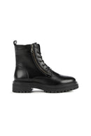 Geox Women's Black Iridea Zippered Leather Boots | Derimod Geox Women's Black Iridea Zippered Leather Boots | Derimod