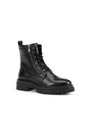 Geox Women's Black Iridea Zippered Leather Boots | Derimod Geox Women's Black Iridea Zippered Leather Boots | Derimod