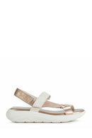 Geox Kadın Krem D Spherica Bilekten Bantlı Deri Sandalet | Derimod Geox Kadın Krem D Spherica Bilekten Bantlı Deri Sandalet | Derimod