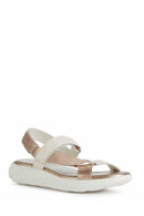 Geox Kadın Krem D Spherica Bilekten Bantlı Deri Sandalet | Derimod Geox Kadın Krem D Spherica Bilekten Bantlı Deri Sandalet | Derimod