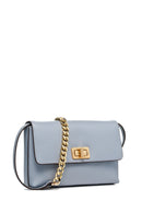 Geox Women Blue Liliane Chain Strap Leather Crossbody Bag | Derimod Geox Women Blue Liliane Chain Strap Leather Crossbody Bag | Derimod