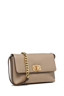 Geox Women Mink Liliane Chain Strap Leather Crossbody Bag | Derimod Geox Women Mink Liliane Chain Strap Leather Crossbody Bag | Derimod