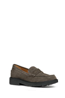 Geox Women's Gray Spherica EC1 Suede Leather Masculine Loafer | Derimod Geox Women's Gray Spherica EC1 Suede Leather Masculine Loafer | Derimod