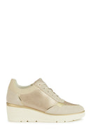 Geox Women's Beige Thick-Soled Lace-Up Leather Sneakers | Derimod Geox Women's Beige Thick-Soled Lace-Up Leather Sneakers | Derimod