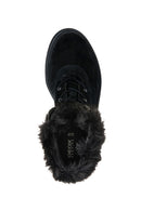 Geox Women's Black Iridea Suede Leather Boots | Derimod Geox Women's Black Iridea Suede Leather Boots | Derimod