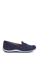 Geox Women Navy D Vega Moc Tassel Suede Leather Loafer | Derimod Geox Women Navy D Vega Moc Tassel Suede Leather Loafer | Derimod