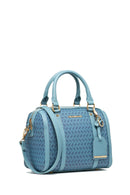 Geox Women Blue Zene S Long Strap Patterned Leather Shoulder Bag | Derimod Geox Women Blue Zene S Long Strap Patterned Leather Shoulder Bag | Derimod