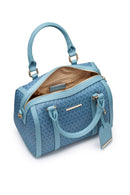 Geox Women Blue Zene S Long Strap Patterned Leather Shoulder Bag | Derimod Geox Women Blue Zene S Long Strap Patterned Leather Shoulder Bag | Derimod