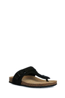 Geox Kadın Siyah Brionia Nubuk Deri Parmak Arası Terlik | Derimod Geox Kadın Siyah Brionia Nubuk Deri Parmak Arası Terlik | Derimod