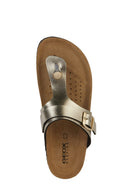 Geox Kadın Altın Brionia Deri Parmak Arası Terlik | Derimod Geox Kadın Altın Brionia Deri Parmak Arası Terlik | Derimod