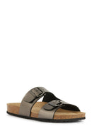 Geox Kadın Gri Brionia Deri Terlik | Derimod Geox Kadın Gri Brionia Deri Terlik | Derimod