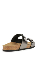 Geox Kadın Gri Brionia Deri Terlik | Derimod Geox Kadın Gri Brionia Deri Terlik | Derimod