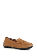 Geox Women Camel Kosmopolis + Grip Suede Leather Loafer | Derimod Geox Women Camel Kosmopolis + Grip Suede Leather Loafer | Derimod