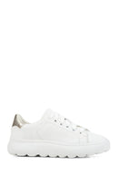 Geox Women's White Spherica Ec4.1 Leather Lace-Up Sneaker | Derimod Geox Women's White Spherica Ec4.1 Leather Lace-Up Sneaker | Derimod
