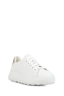Geox Women's White Spherica Ec4.1 Leather Lace-Up Sneaker | Derimod Geox Women's White Spherica Ec4.1 Leather Lace-Up Sneaker | Derimod