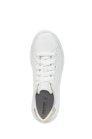 Geox Women's White Spherica Ec4.1 Leather Lace-Up Sneaker | Derimod Geox Women's White Spherica Ec4.1 Leather Lace-Up Sneaker | Derimod