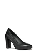Geox Women's Black Walk Pleasure 85 Leather Thick Heeled Shoes | Derimod Geox Women's Black Walk Pleasure 85 Leather Thick Heeled Shoes | Derimod