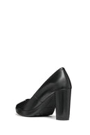 Geox Women's Black Walk Pleasure 85 Leather Thick Heeled Shoes | Derimod Geox Women's Black Walk Pleasure 85 Leather Thick Heeled Shoes | Derimod