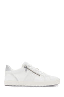 Geox Women's White Blomiee Lace-Up Leather Sneaker | Derimod Geox Women's White Blomiee Lace-Up Leather Sneaker | Derimod