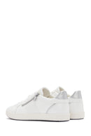 Geox Women's White Blomiee Lace-Up Leather Sneaker | Derimod Geox Women's White Blomiee Lace-Up Leather Sneaker | Derimod