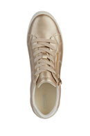 Geox Women's Gold Blomiee Lace-Up Leather Sneaker | Derimod Geox Women's Gold Blomiee Lace-Up Leather Sneaker | Derimod