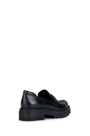 Geox Women's Black Iridea Leather Masculine Loafer | Derimod Geox Women's Black Iridea Leather Masculine Loafer | Derimod