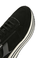 Geox Kadın Siyah Kency Kalın Tabanlı Bağcıklı Deri Sneaker | Derimod Geox Kadın Siyah Kency Kalın Tabanlı Bağcıklı Deri Sneaker | Derimod