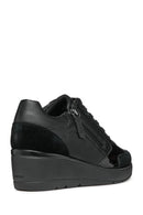 Geox Women's Black Wedge Heel Lace-Up Casual Sneakers | Derimod Geox Women's Black Wedge Heel Lace-Up Casual Sneakers | Derimod