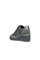 Geox Women's Gray Lace Up Thick Soled Sneaker | Derimod Geox Women's Gray Lace Up Thick Soled Sneaker | Derimod
